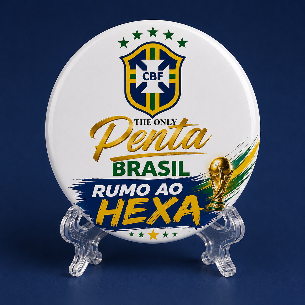 Rumo ao Hexa Brazil Soccer Pin Broche Copa do Mundo 3 em 1 – Free Shipping